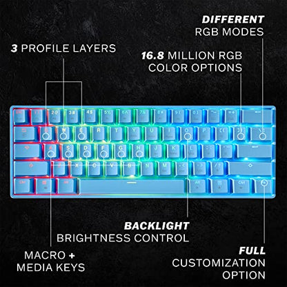 HK Gaming Keycap Set for Mechanical Keyboard - color: Blue, size: Gateron Optical Yellow