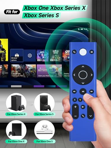 New Gaming Media Remote Control for Xbox One, Xbox Series X|S, with Backlit Buttons (Color: Blue)