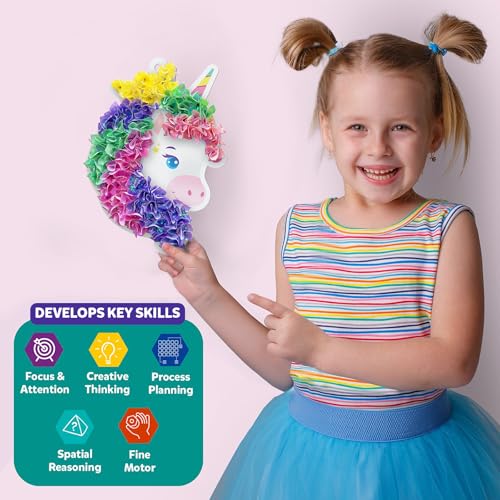 Skillmatics Poke-in Art – Magical Unicorn Dream Decor, DIY Wood Craft Kit | 5 Foam Pieces, Mess-Free Fun for Kids, Screen-Free Activity, Gifts for Ages 4, 5, 6, 7, 8, 9 - style: 4. Unicorn Dream Décor