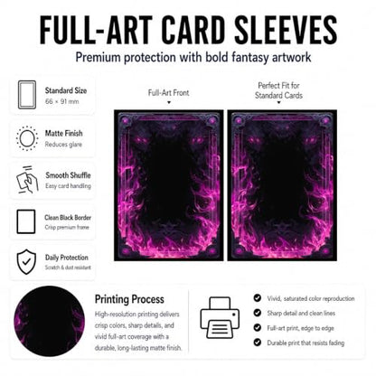 MTG Card Sleeves Matte -100 PCS Trading Card Game, Size 2.6 x 3.6 inches, Suitable for All TCG Card Games Protective (Abyssal Flame) - color: Abyssal Flame