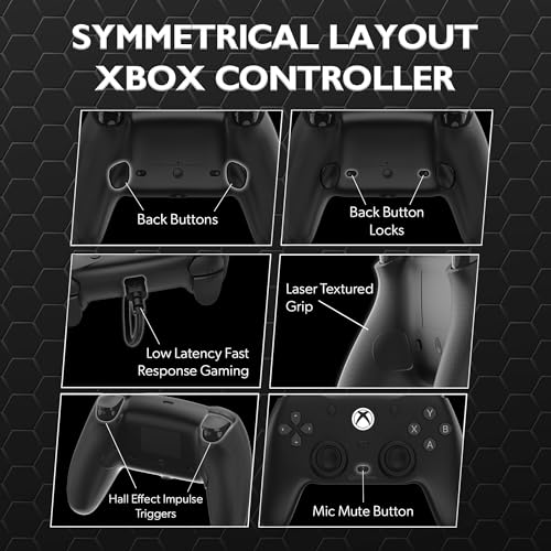 Hyperkin The Competitor Wired Controller for Xbox Series X|S, Xbox One & PC, Black - color: Black