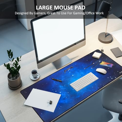 Large Mouse Pad Gaming XXL & Desk Keyboard Mat Size (35.4x15.7x0.1IN, 90x40 Sky Blue) - color: 90x40 sky blue, size: 35.4x15.7x0.1IN