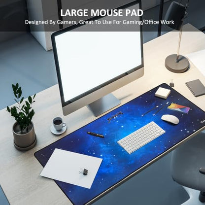 Large Mouse Pad Gaming XXL & Desk Keyboard Mat Size (35.4x15.7x0.1IN, 90x40 Sky Blue) - color: 90x40 sky blue, size: 35.4x15.7x0.1IN