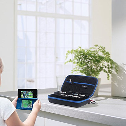 Smatree Hard Shell Carrying Case for Nintendo New 3DS/2DS XL, Travel Storage Case for New Nintendo 3DS/2DS Console and Charger - Black/Blue - color: Blue