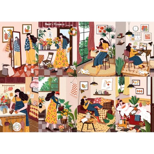 1000 Piece Puzzles for Adults,Relaxing Day Jigsaw Puzzle 1000 Pieces for Adults Seniors,Challenging Family Games Holiday Party Gifts -1:1 Poster Interlock Perfectly Letter on Back - color: Relaxing Day