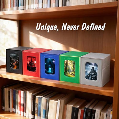 Patented MTG Commander DekBox, 100+ Double Sleeved Card Storage Box with Dice Tray, 35pt Card Holder & 2 Dividers - Magnetic Deck Case for TCG/CCG/Magic/Sports Cards, Green - color: GREEN