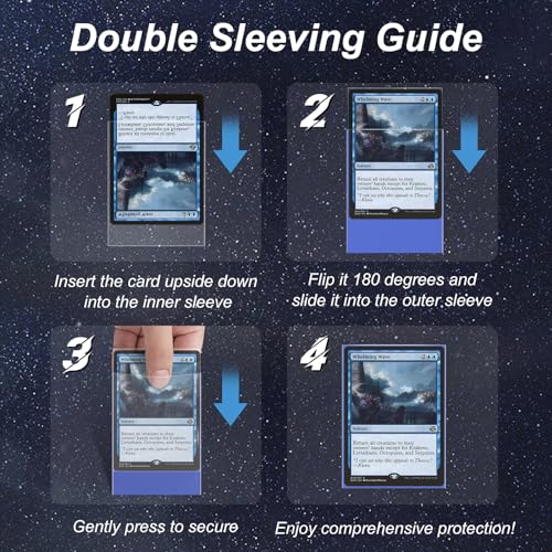 400 Pack Card Sleeves, 200 Matte Blue Trading Card Sleeve and 200 Perfect Fit Sleeves Ideal for Double-Sleeving, Compatible with MTG, TCG - color: Blue, size: 400 Pack