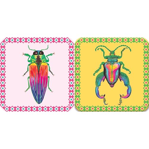 eeBoo Little Beetles Memory & Matching Game, Ages 3+, 1-4 Players | Introduces beetle species & vocabulary. Sharpens recognition, concentration & memory skills. Includes 36 tiles, 18 pairs - style: Beetles