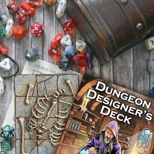 Dungeon Designer’s Deck, 100 Fantasy RPG Map Cards to Deal Your Own Dungeon | Instant Adventure Builder for Tabletop Roleplaying Games, Age 14+, Written for 5E, and easy to translate to other systems