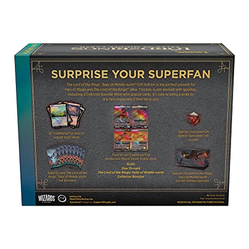 Magic: The Gathering The Lord of The Rings: Tales of Middle-Earth Gift Bundle - 8 Set Boosters, 1 Collector Booster + Accessories