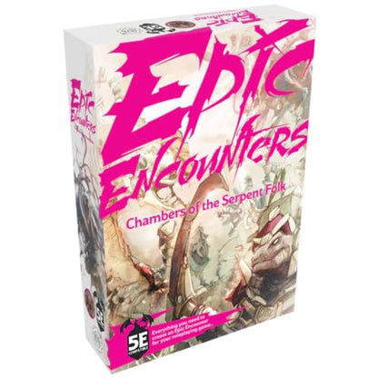 Epic Encounters: Chamber of The Serpent Folk - RPG Fantasy Roleplaying Tabletop Game with 20 Detailed Miniatures, Double-Sided Game Mat, & Game Master Adventure Book with Monster Stats, 5E Compatible | Includes 20 Unpainted Serpent Folk Miniatures, Double