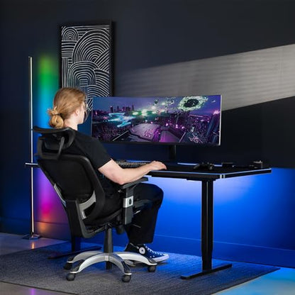 VIVO Extra Large 71 x 30 inch Full Size Desk Pad with RGB Lighting for Office Ambience and Immersive Gaming, Oversized Mouse Pad Table Top Cover, 12 Color Modes, Non-Slip Base, Black, DESK-PAD72 - size: 71 x 30 inches