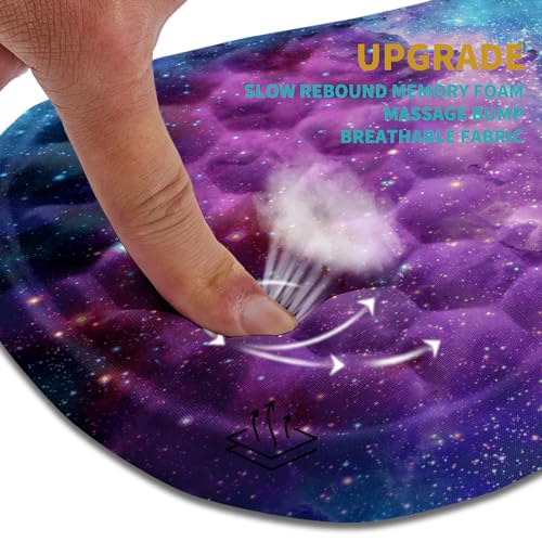 Hokafenle Ergonomic Mouse Pad Wrist Support, Wrist Rest Mousepad for Carpal Tunnel Pain Relief with Integrated Memory Foam Slope Massage Bulge (11.8x7.9 inch,Galaxy Nebula Space - color: KM19-Galaxy Nebula Space