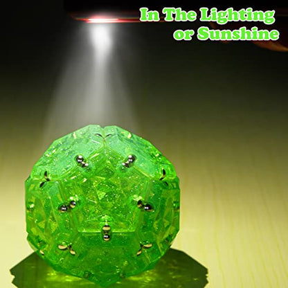 Magnetic Fidget Sphere Stress Relief Toys for Adults Kids, Anxiety Sensory Fidget Toys with Strong Neodymium Magnets, Desk ADHD Focus Tool Gift for Men Women (2.67'' Travel-Safe Toy Ball) - color: Crystal Bright Green Holographic Glitter