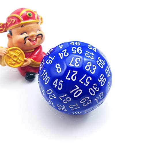Bescon Polyhedral Dice 100 Sides Dice, D100 die, 100 Sided Cube, D100 Game Dice, 100-Sided Cube of Blue Color - color: Solid Blue D100