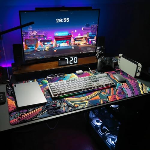 Extended Gaming Mouse Pad, Large Mouse Mat 3 mm Nature Rubber Base Mousepad with Stitched Edges, Non-Slip Desk Mat for Office Home Great Gift 31.5x11.8 Inch (Astronaut 3) - color: Astronaut 3