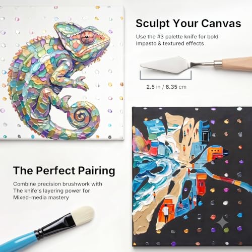 Nicpro 30pcs Paint Brush Set for Acrylic Painting, Oil, Watercolor, Gouache | 10 Shapes No Shedding Firm Synthetic Bristles with Palette Knife & Canvas Roll, Professional Painting Supplies for Artists - color: Black-blue