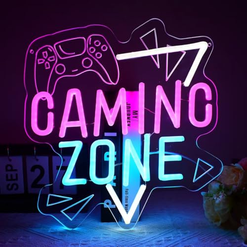 Gaming Zone Neon Sign Game for Wall Decor, Dimmable LED Neon Light with USB Powered for Game Room Bedroom Man Cave Kids room Decor, Gifts for Gamer - color: Colorful,YouXiQu