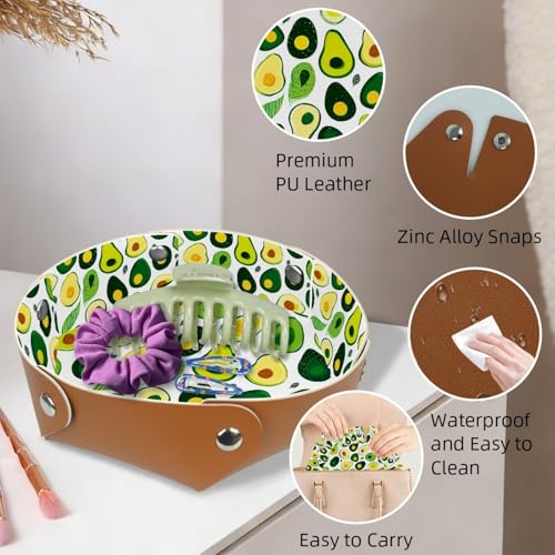 2Pcs PU Dice Holder Folding for RPG DND Table Games, Dice Trays Storage Box Portable Folding Rolling Dice Tray, Leaves and Avocado - color: Multi 2