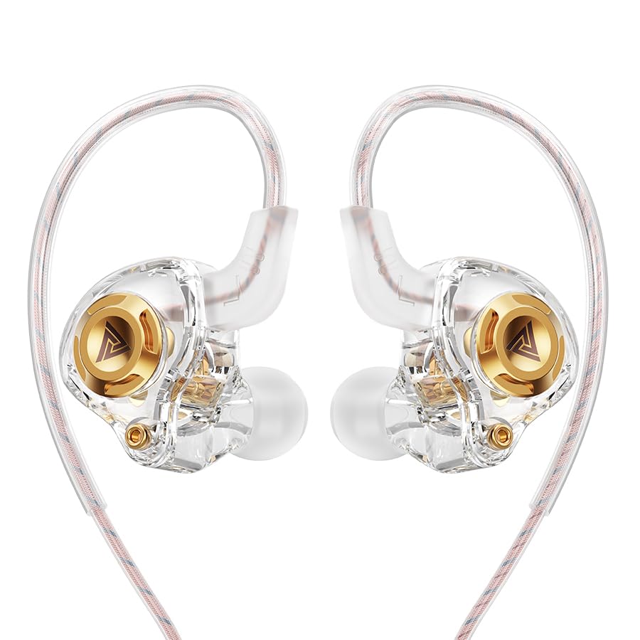 Wired Gaming Earbuds in-Ear Headphones HiFi Game Head Phones in Ear Monitors Deep Bass Sound Wired-Earbuds with 1DD 10mm Dynamic Driver Inear Earphones IEM for Music Gaming Video Calling (White) - color: 화이트.