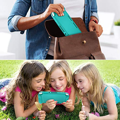 FINTIE Soft Silicone Protective Case for Nintendo Switch Lite 2019 | Ergonomic Grip, Anti-Slip, Shock-Absorption & Anti-Scratch, Lightweight Grip Case Cover, Turquoise - color: Turquoise