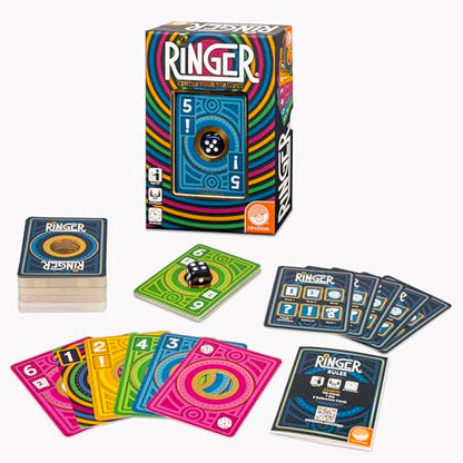 MindWare Ringer Family Card Game | A fast, replayable card game. Includes 1 die and 105 playing cards. For teens & adults.