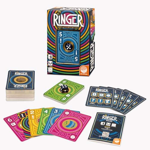 MindWare Ringer Family Card Game | A fast, replayable card game. Includes 1 die and 105 playing cards. For teens & adults.