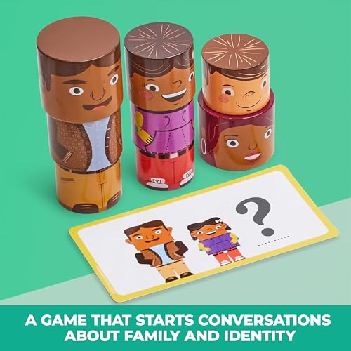 48-Piece Magnetic Wooden Figures with Activity Cards | Multicultural figures in four skin tones for preschool classrooms and child care, cards in English, French and Spanish - size: 48 Piece Set