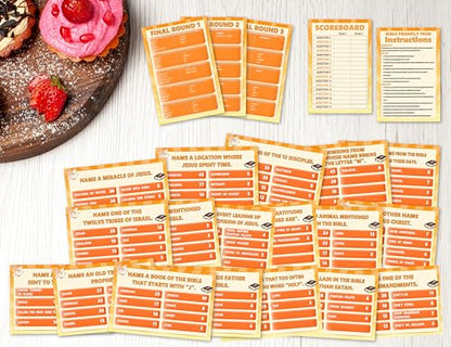 Bible Feud Games, Christian Game Cards, Religious Family Party Games for Family Friend, Friendly Feud Game for Groups, Easter Party Decorations Supplies Favors，04