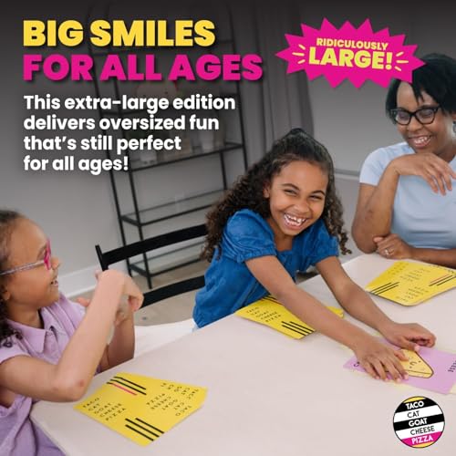Taco Cat Goat Cheese Pizza Ridiculously Large Edition Wildly Entertaining Oversized Card Game for Family Game Night | Easy to Play 10 Min Rounds | for Kids, Teens, Adults, and Families | 2-8 Players