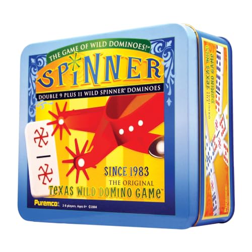 University Games, Spinner Game of Wild Dominoes in On-the-go Travel Tin , for 2 to 8 Players Ages 6 and Up