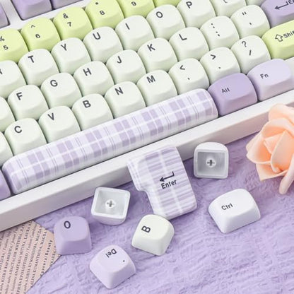 Tsungup MOA Purple&Yellow Keycaps, 130 Keys Taro Fanggezi Custom Keycaps | PBT Cute Dye Sub Key Caps Keyboard Keycap Set for MX Switches Mechanical Keyboard - color: Purple Yellow