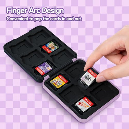 Kuitmor Switch Game Card Case Compatible with Switch 2 (2025) Portable Game Holder Cartridge Case for NS 2 with 12 Game Card Slots, Purple