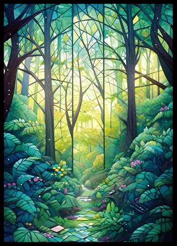 MTG Card Sleeves - Forest- Ultra Clear Front & Matte Finish Back, 100 Count Standard Size Matte Art Sleeve for Magic The Gathering