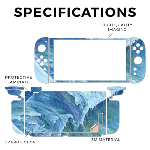 Glossy Glitter Gaming Skin Compatible with Nintendo Switch 2 Console Only - Perfect Wave - Premium 3M Vinyl Protective Wrap Decal Cover - Easy to Apply | Crafted in The USA by MightySkins - color: Perfect Wave, size: Switch 2 Console Skin Only, style: Glo