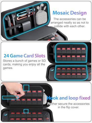 Haikun Upgrade Large Capacity Carrying Switch 2 Case 2025 Compatible with Nintendo Switch 2,Switch 2 Bag Travel Hard Case, 24 Game Cartridges, Hard Shell Portable Travel Pouch[nintendo_switch_2]