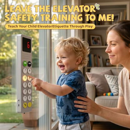 Elevator Activity Panel, Travel Busy Board for Toddlers 2-4 | Sensory light switch & braille button, safe montessori busy board, cause and effect toys autism gifts for 18M+