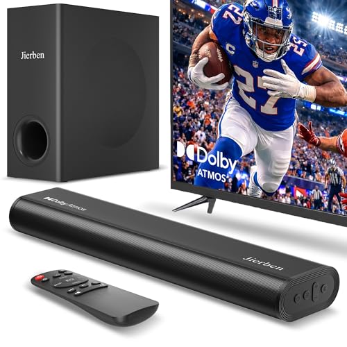 2.1 Dolby Atmos Soundbar with Subwoofer for Smart TV, Dolby Atmos Sound Bar for TV, Surround Sound System for TV, 150W TV Speakers for Smart TV, Bluetooth eARC/Opt/AUX