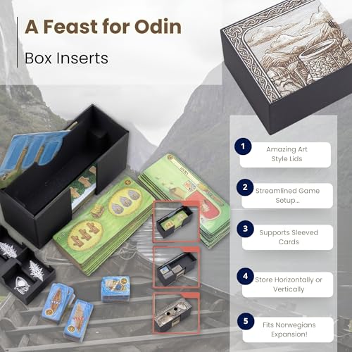 Organizer for A Feast for Odin Unofficial – Includes Token Trays, Card Storage & Player Components – Fast Setup & Cleanup – Fits Base Game (and Norwegians Expansion)