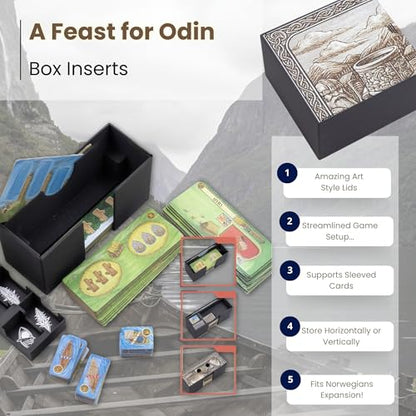Organizer for A Feast for Odin Unofficial – Includes Token Trays, Card Storage & Player Components – Fast Setup & Cleanup – Fits Base Game (and Norwegians Expansion)