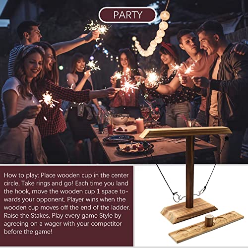 Ring Hook Games for Adults,Hook and Ring Game,Yard Games,Patio Decor,Wooden Hook and Ring Game for Bars,Home,Party,15.5" X 13" Large Size. - size: Medium-L