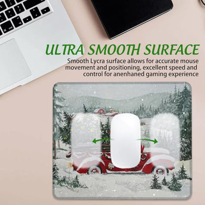 Merry Chrismas Mouse Pad Square MousePads Non-Slip Rubber Base Mouse Mat Desk Pad with Stitched Edge for Desk Computers Laptop Office, 9.5x8 Inches - color: Joyful Celebrations 03