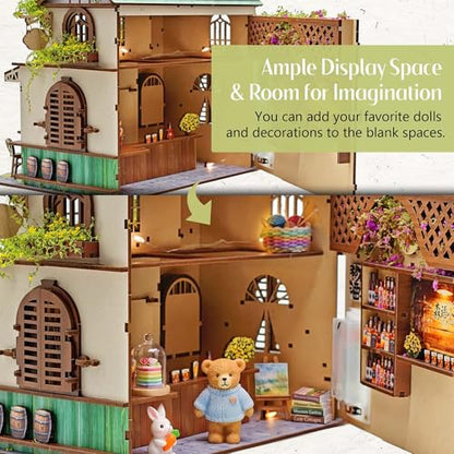 No Glue Needed DIY 3D Miniature House Kit for Adults | Beginner-Friendly,No Glue Snap-Fit Assembly,Atmospheric lighting,Step-by-Step Manual,Gift for for Family and Friends