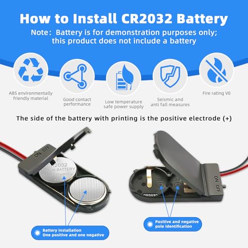 20PCS CR2032 Coin Cell Battery Holder 3V Socket with On Off Switch | Sturdy plastic battery storage socket with integrated switch, ideal for remote controls, timers, small electronic gadgets