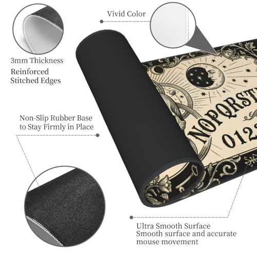 Extended Gaming Mouse Pad, Large Mouse Mat, XL Desk Pad for Keyboard and Mouse, Non-Slip Rubber Base & Stitched Edges for Gamer Office 31.5x11.8 in - color: 19