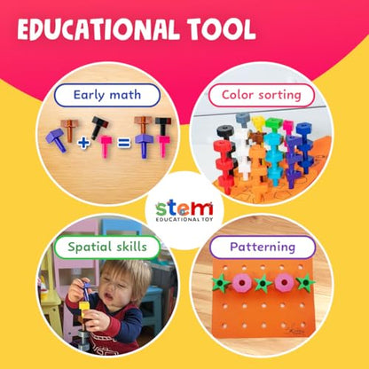 Peg Board Set, Montessori, 38 Pc Plastic w/Shapes, Ages 2+ | Occupational Therapy Toys with Pegs, Dice, Lacing String & Storage Bag, Educational, Sensory - style: Shapes Pegboard - 38pcs