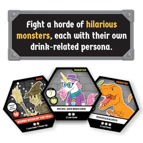 Rollacrit Heroes of Barcadia Board Game – Battle Monsters and Gain Loot with the Liquid Life System