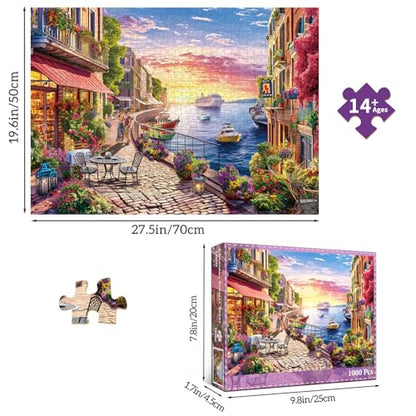 Jigsaw Puzzles for Adults 1000 Pieces, Interlock Perfectly No Dust, Impossible Difficult Hard Fun 1000 Piece Jigsaw Puzzles for Adults-1:1 Poster-Streets Scene - color: Streets Scene