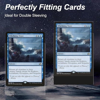 300 Pack Card Sleeves, Perfect Fit Inner Sleeves Ideal for Double-Sleeving, Trading Card Sleeve Compatible with MTG, TCG, Gaming Cards - color: Clear, size: 300 Pack