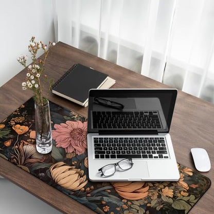 Gaming Mouse Pad with Anti-Slip Rubber Base, Extended Large Computer Mouse Mat with Stitched Edges, Long XL Anime Mousepad for Laptop and Keyboard, 31.5 x 11.8 inch (Wildflowers) - color: Wildflowers